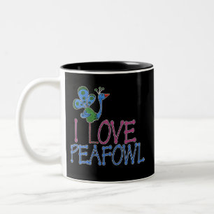 I LIEBE PFAU ZWEIFARBIGE TASSE