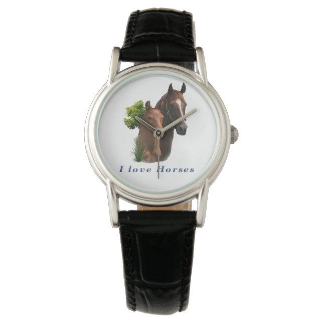 I Liebe Pferde Armbanduhr (Vorderseite)