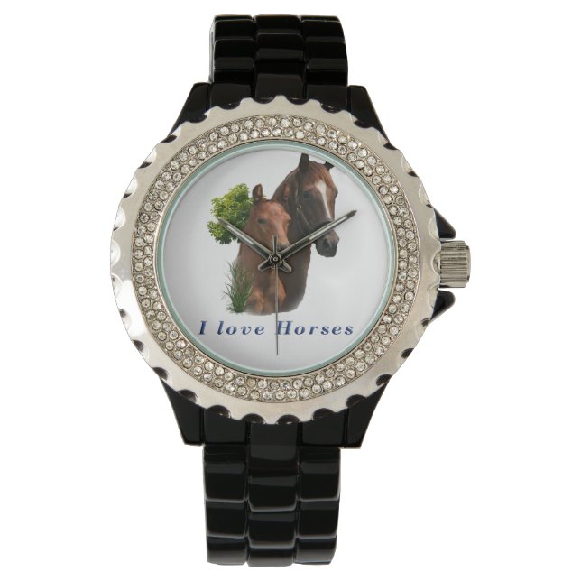 I Liebe Pferde Armbanduhr (Vorderseite)