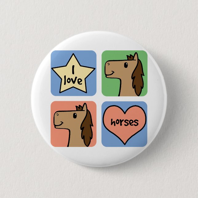 I Liebe-Pferde Button (Vorderseite)