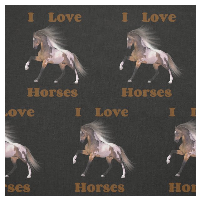 I Liebe Pferde - Paint Horse Fabric Stoff (Muster)