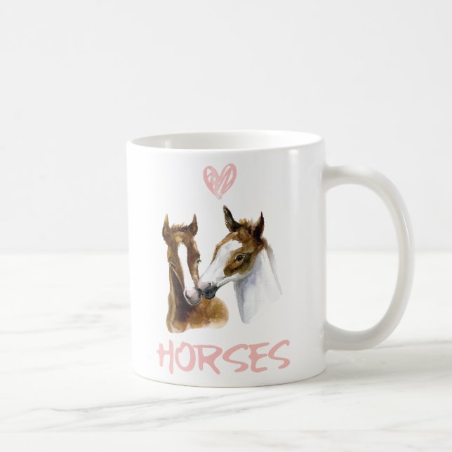 I Liebe Pferde Portrait Kaffeetasse (Rechts)