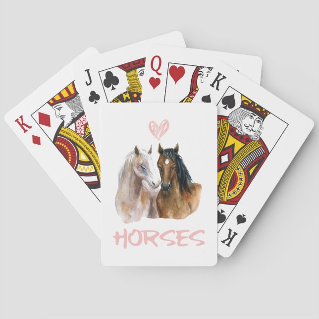I Liebe Pferde Portrait Spielkarten (Rückseite)