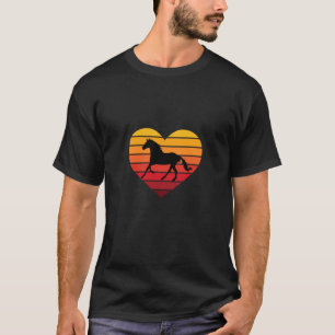 I Liebe Pferde Retro Herz T-Shirt