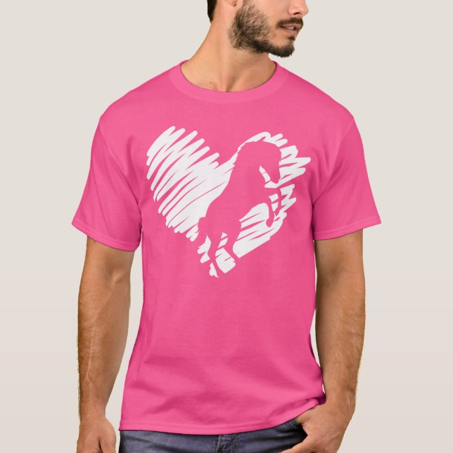 I Liebe Pferde Retro T-Shirt (Vorderseite)