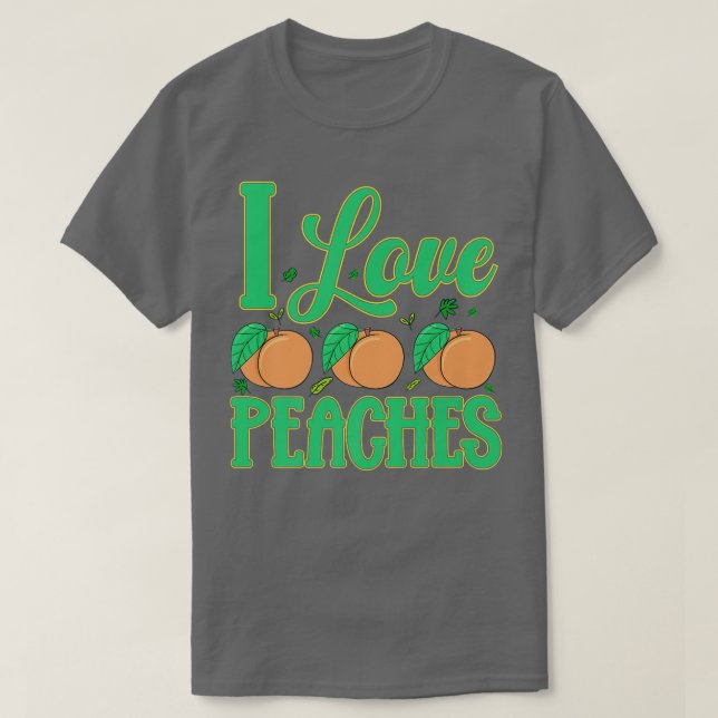 I Liebe Pfirsiche Obst Gemüse Vegan T-Shirt (Design vorne)
