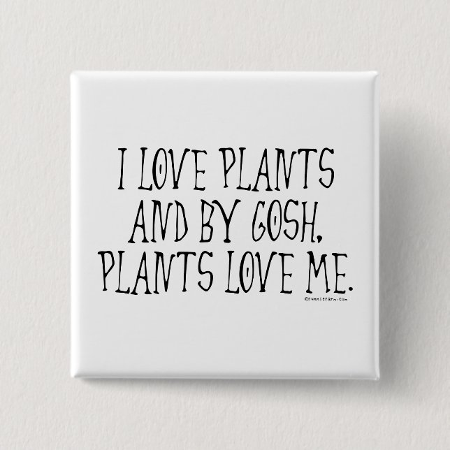 I Liebe-Pflanzen und Pflanzen-Liebe ich Button (Vorderseite)