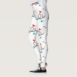 I Liebe Pflegemuster Frauen Leggings