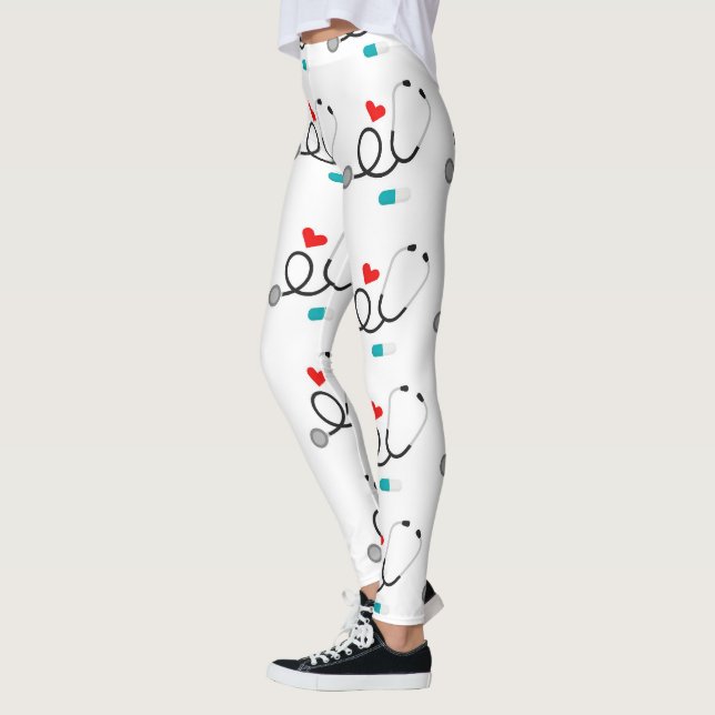 I Liebe Pflegemuster Frauen Leggings (Links)