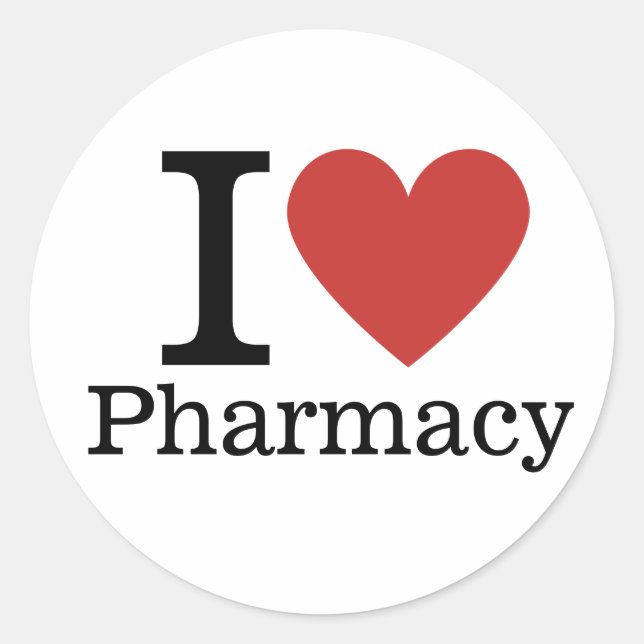 I ❤️ Liebe Pharmacy for Students/Faculty CUSTOM Runder Aufkleber (Vorderseite)