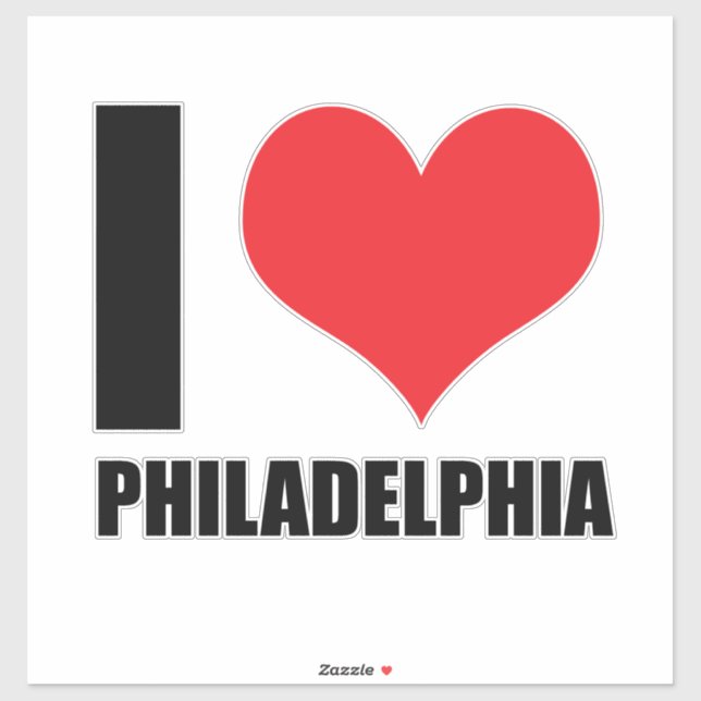 I Liebe Philadelphia Aufkleber (Blatt)