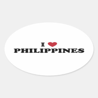 I Liebe Philippinen Ovaler Aufkleber