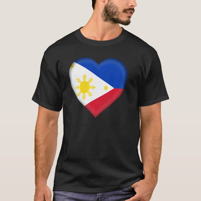 I Liebe Philippines Filipino Flag He Outfit Pullov T-Shirt (Vorderseite)