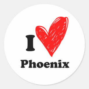 I Liebe Phoenix Runder Aufkleber