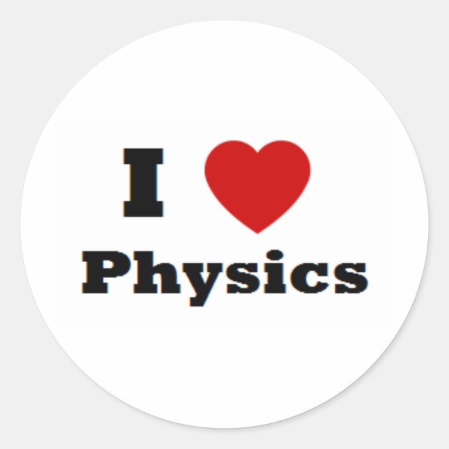 I Liebe Physik-Werbeartikel Runder Aufkleber (Vorderseite)
