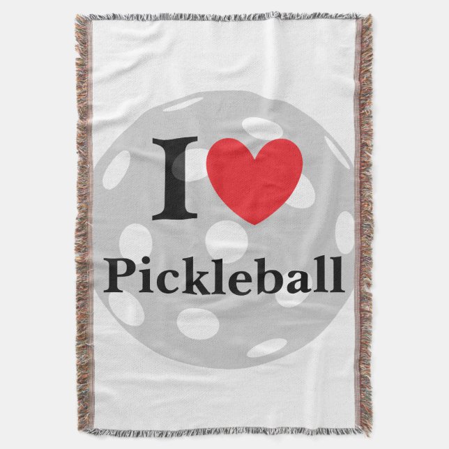 "I Liebe Pickleball" Decke (Vorderseite Vertikal)