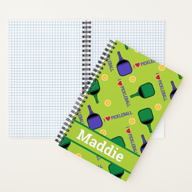 I Liebe Pickleball Green Notebook Notizbuch (Innen)