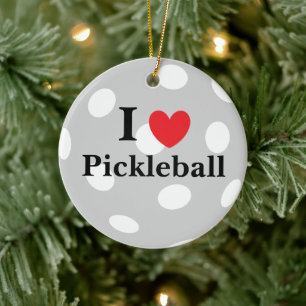 "I Liebe Pickleball" Keramik Ornament