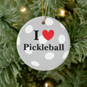 "I Liebe Pickleball" Keramik Ornament