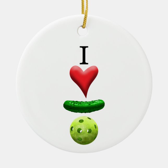 I Liebe Pickleball - Keramik Ornament (Vorne)