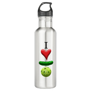 I Liebe Pickleball - Logo Edelstahlflasche