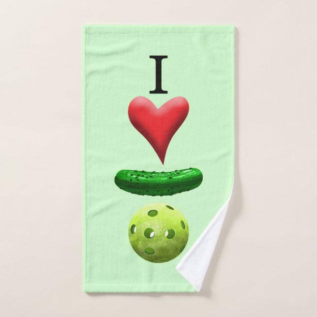 I Liebe Pickleball-Logo - grünes Sweattuch Handtuch (Handtuch)