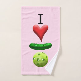 I Liebe Pickleball-Logo - Rosa Sweattuch Handtuch