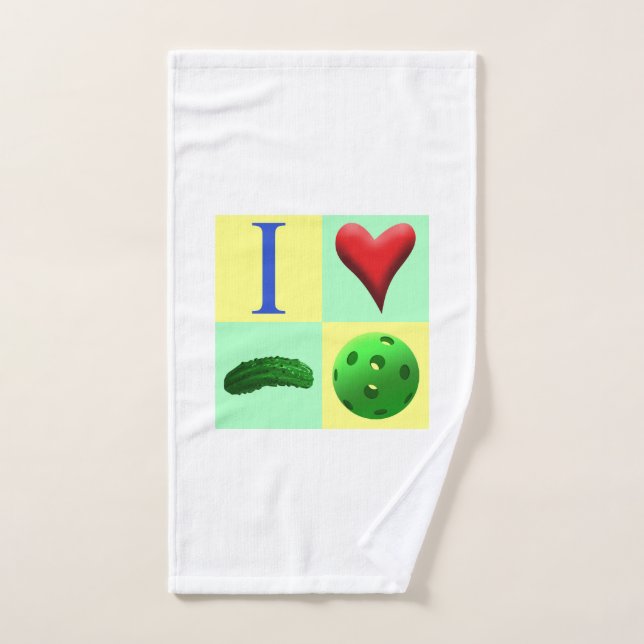 I Liebe Pickleball Logo Schweiss-Tuch Handtuch (Handtuch)