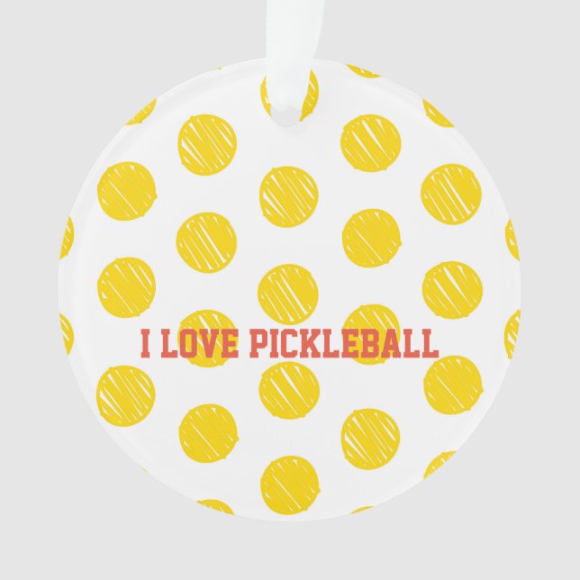 I LIEBE PICKLEBALL Moderner Gelbsportspass Ornament (Vorderseite)