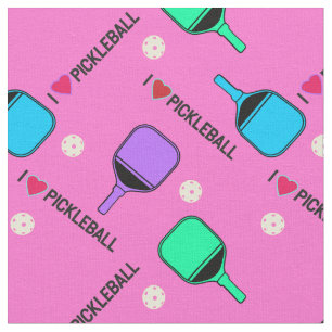 I Liebe pickleball pastel pink Stoff