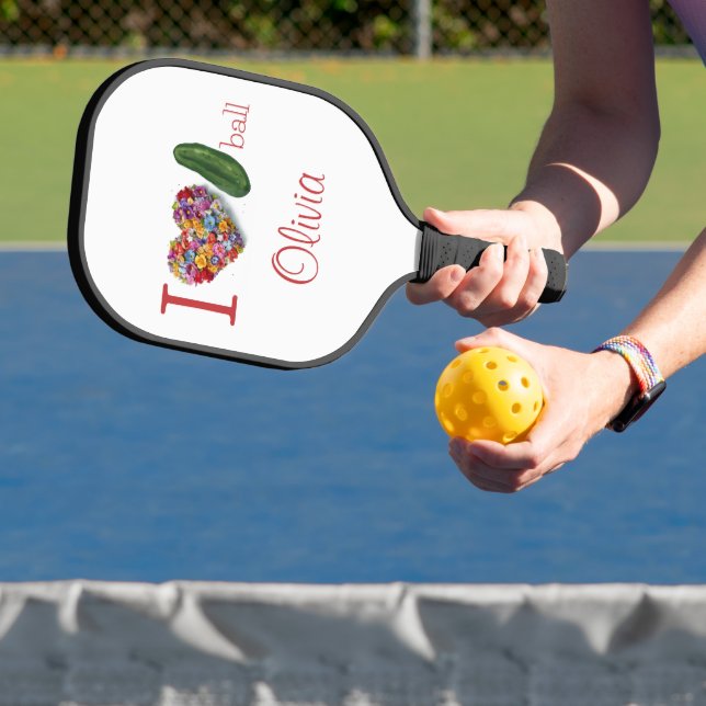I Liebe Pickleball Personalisiert Pickleball Schläger (InSitu)