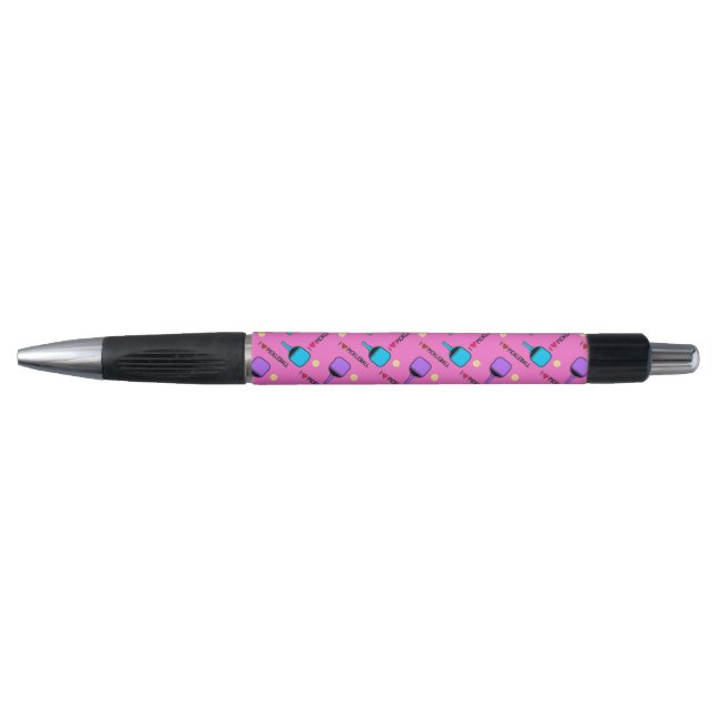 I Liebe Pickleball pink  Kugelschreiber (Vorderseite)