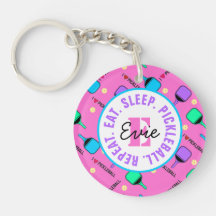 I Liebe Pickleball pink, mit Namen und Anfangsbuch