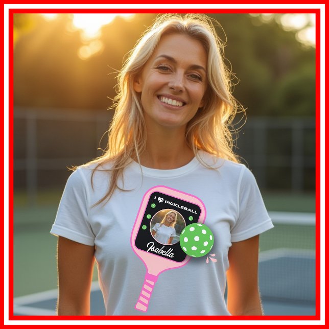 I Liebe Pickleball Pink Paddle Niedlich Sport FOTO Tri-Blend Shirt (I Love Pickleball Pink Paddle Cute Sports PHOTO Tri-Blend Shirt)