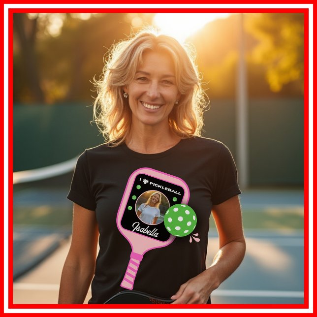 I Liebe Pickleball Pink Paddle Niedlich Sport FOTO Tri-Blend Shirt (I Love Pickleball Pink Paddle Cute Sports PHOTO Tri-Blend Shirt)