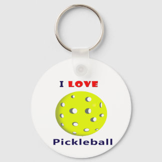 i Liebe pickleball red text pickleball graphic.pnn Schlüsselanhänger