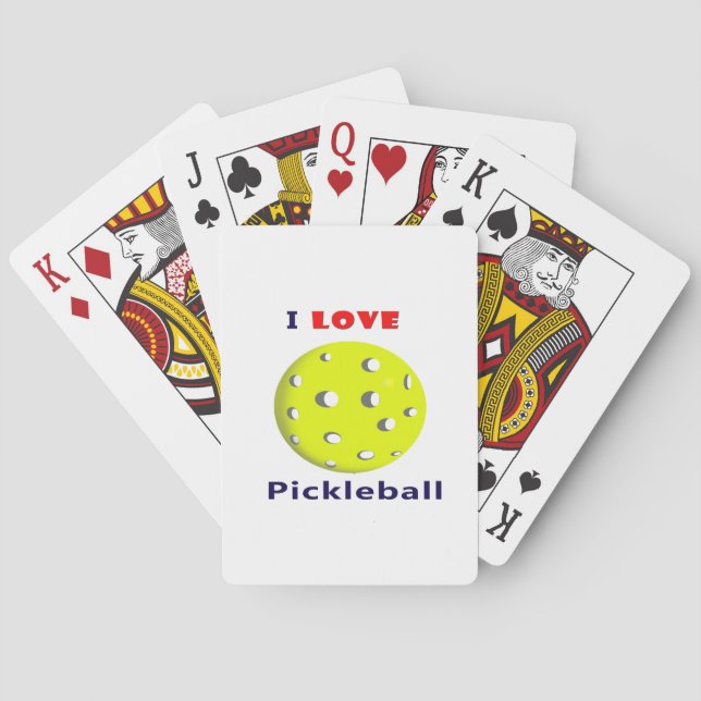 i Liebe pickleball red text pickleball graphic.pnn Spielkarten (Rückseite)