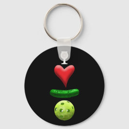 I Liebe Pickleball - Schwarz Schlüsselanhänger