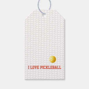 I LIEBE PICKLEBALL Sportgelbe Ball Net Spaß Geschenkanhänger