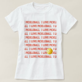 I LIEBE PICKLEBALL Sportspass Gelber Ball Netztext T-Shirt