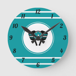 I Liebe Pickleball Trendy Racket Sport Sea Color Runde Wanduhr