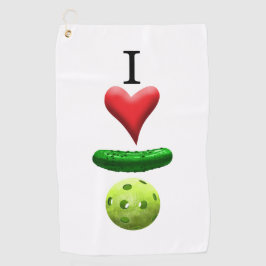 I Liebe Pickleball Weißes Sweattuch Golfhandtuch