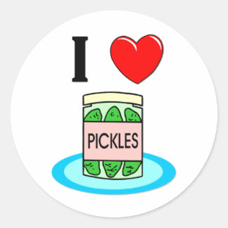 I Liebe Pickles Runder Aufkleber