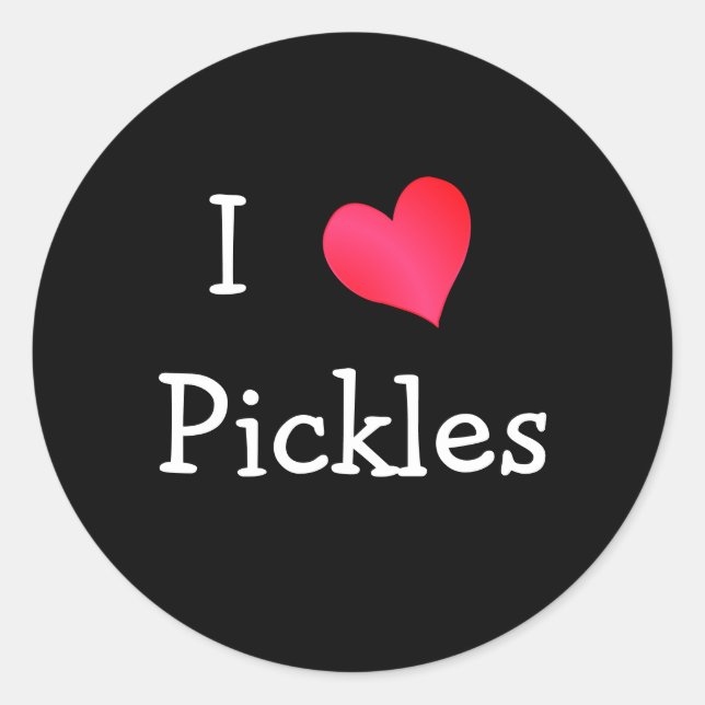 I Liebe Pickles Runder Aufkleber (Vorderseite)