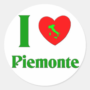 I Liebe Piemonte Italien Runder Aufkleber