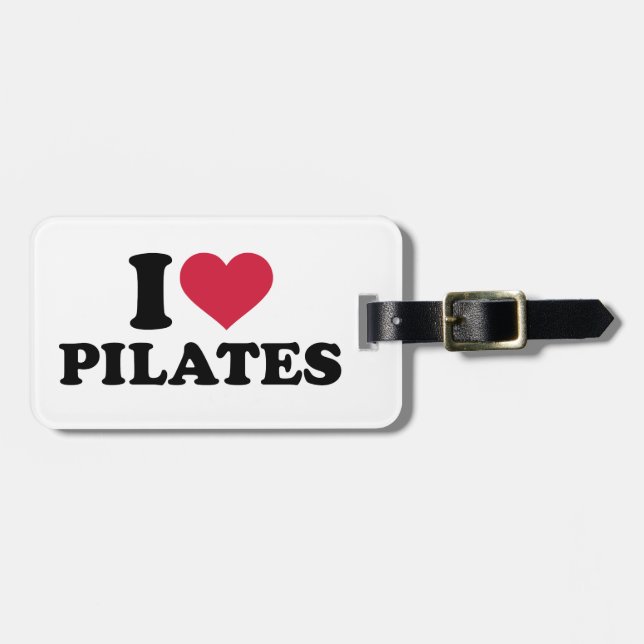 I Liebe Pilates Gepäckanhänger (Vorderseite horizontal)