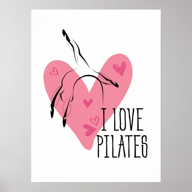 I LIEBE PILATES Pilates Pose auf Eichel Poster (Vorne)