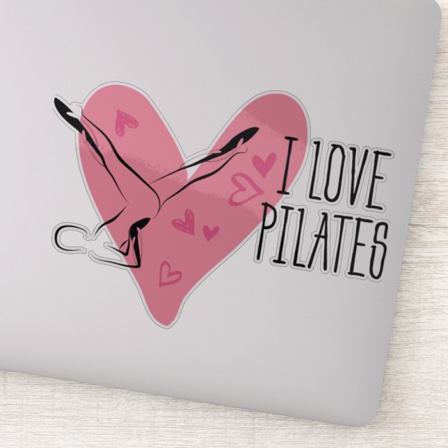 I LIEBE PILATES Pilates Pose Aufkleber (Detail)