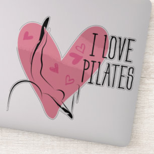 I LIEBE PILATES Pilates Pose über Reformer Aufkleber