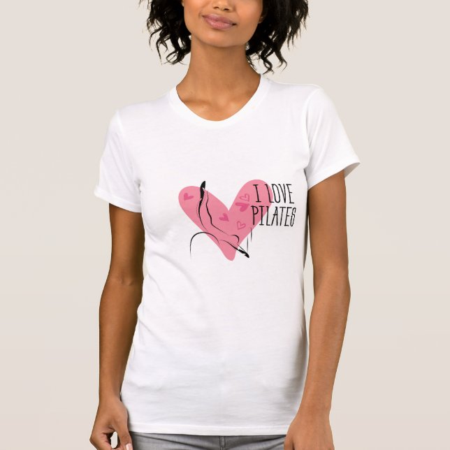 I LIEBE PILATES Pilates Pose über Reformer T-Shirt (Vorderseite)